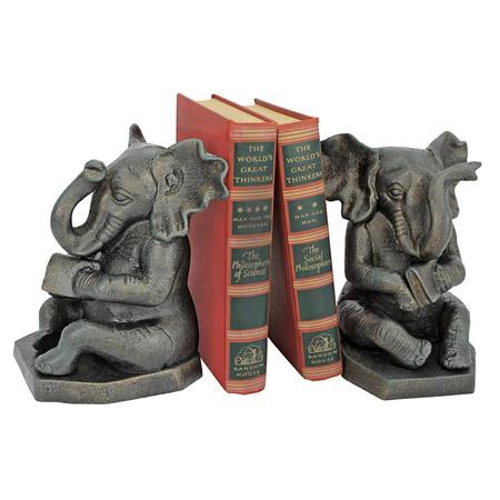 DESIGN TOSCANO Educated Elephant Cast Iron Bookend: Pair SP9739